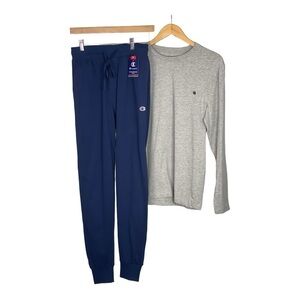 Sleep wear Champion Blue Joggers S and Lucky Brand Sleepwear Shirt in Gray